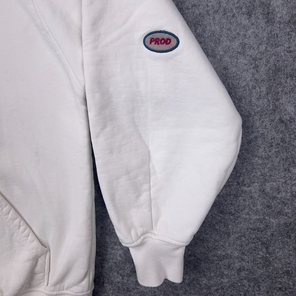 Prod Bldg Hoodie Womens XL White Japanese Chinese‎ Hooded Pullover Sweatshirt - Picture 6 of 13